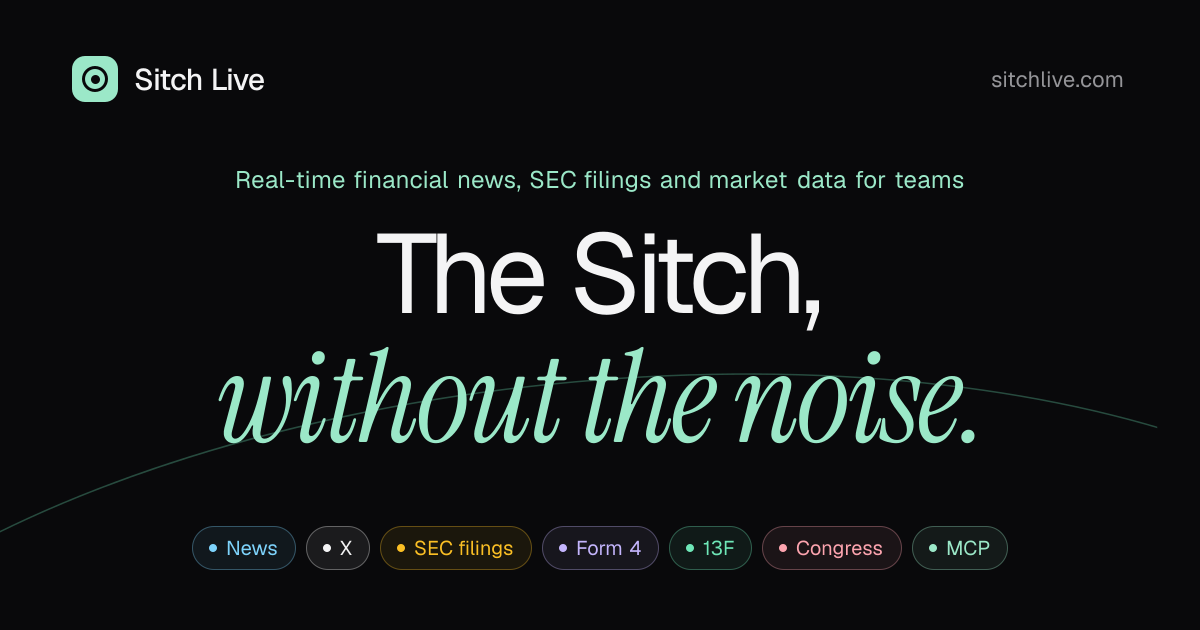 Sitch Live: Real-time financial news, SEC filings & market data API
